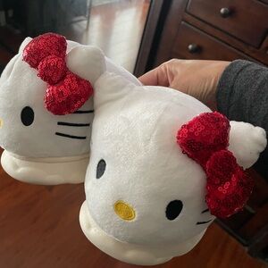 Hello Kitty White and Red Sequin Bow Slippers